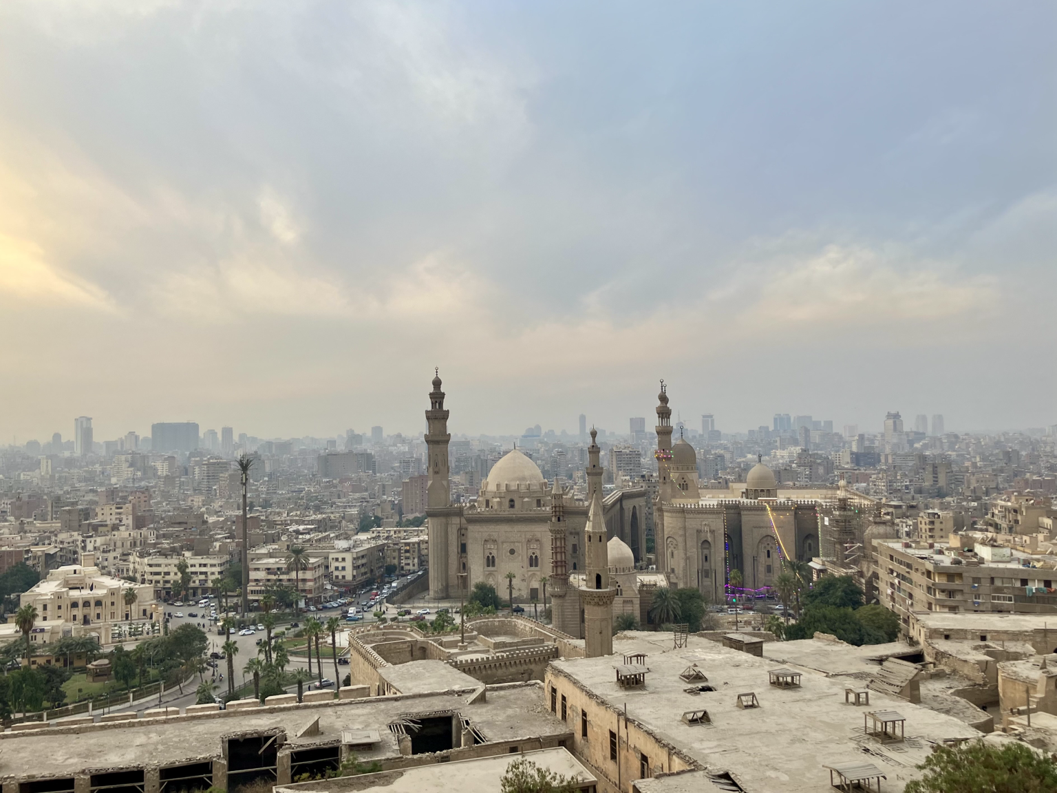 The Cairo skyline in the warm evening light